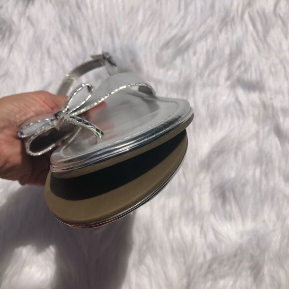 A.N.A. Senna Silver Bow Slingback Flat San… - Picture 7 of 9